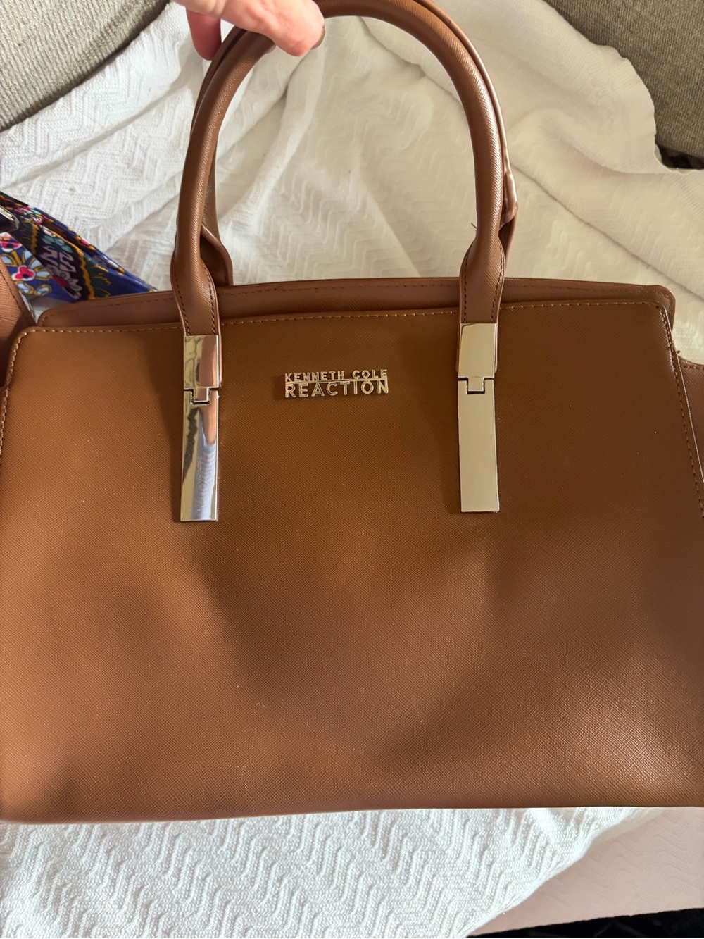Kenneth Cole Reaction Cognac Structured Satchel